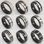 Black Fashion Stainless Steel Trendy Band Versatile for Business Men's Waterproof Ring 8MM