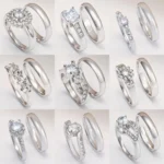 High Quality Exquisite Diamond - Row Stainless Steel Wedding Rings