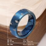 Stainless Steel Stylish Dual-tone Design Fashion Blue Men's Waterproof Ring - Image 2