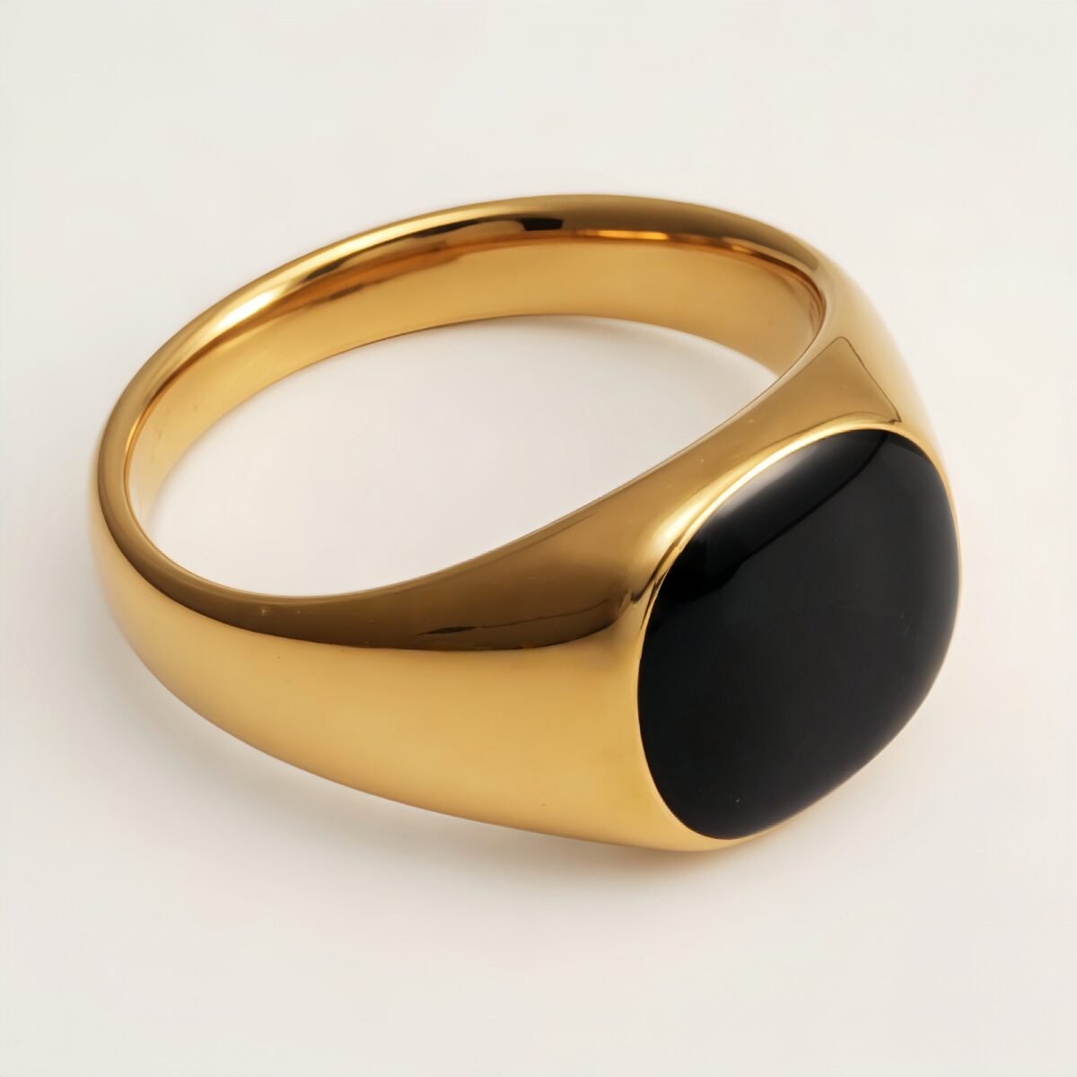 Fashionable Polished Metal Black Oval Ring - Must - Have for Personalized Outfits | DZ1030 - Image 3