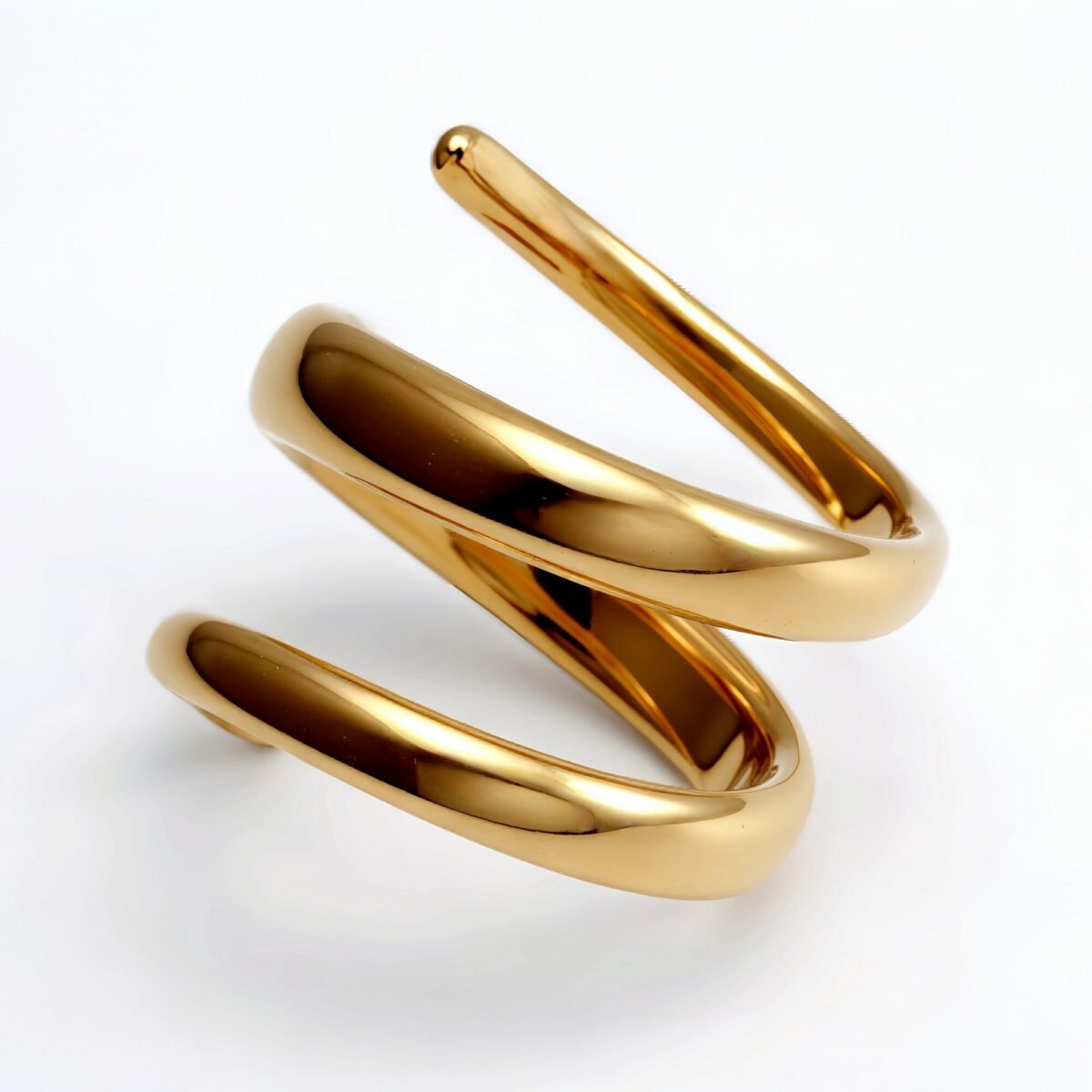Stainless Steel Spiral Open Ring, Individual and Trendy Fashion Finger Ring | G002230 - Image 5