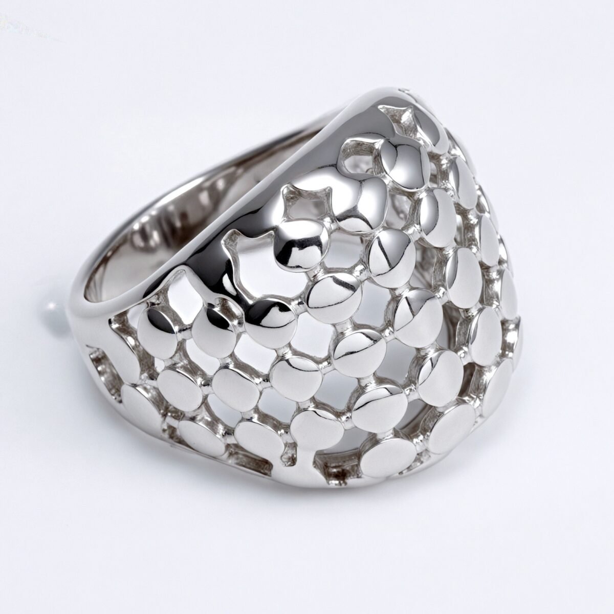 Metallic Texture Grid Ring - Trendy and Versatile Unisex Accessory | G00343 - Image 8