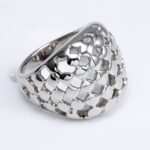 Metallic Texture Grid Ring - Trendy and Versatile Unisex Accessory | G00343 - Image 8