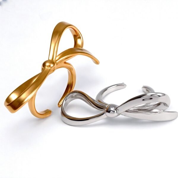 Gold/Silver Bow - Shaped Open Ring - Sweet and Stylish Jewelry | G004948