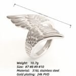 Gold/Silver Wing Ring - Stylish and Trendy Statement Jewelry | N001007 - Image 4