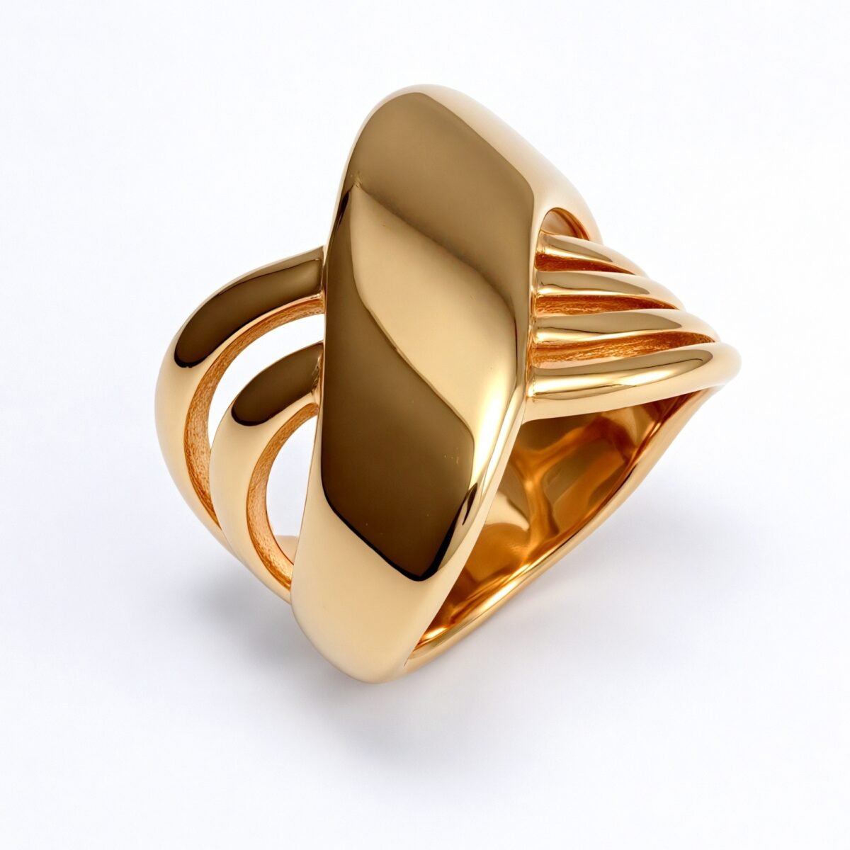 Gold/Silver Three - Dimensional Interlaced Ring - Stylish and Personalized Jewelry | ML0146 - Image 2