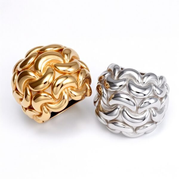Metallic Texture Tightly Braided Ring - Trendy and Versatile Unisex Accessory | G003672