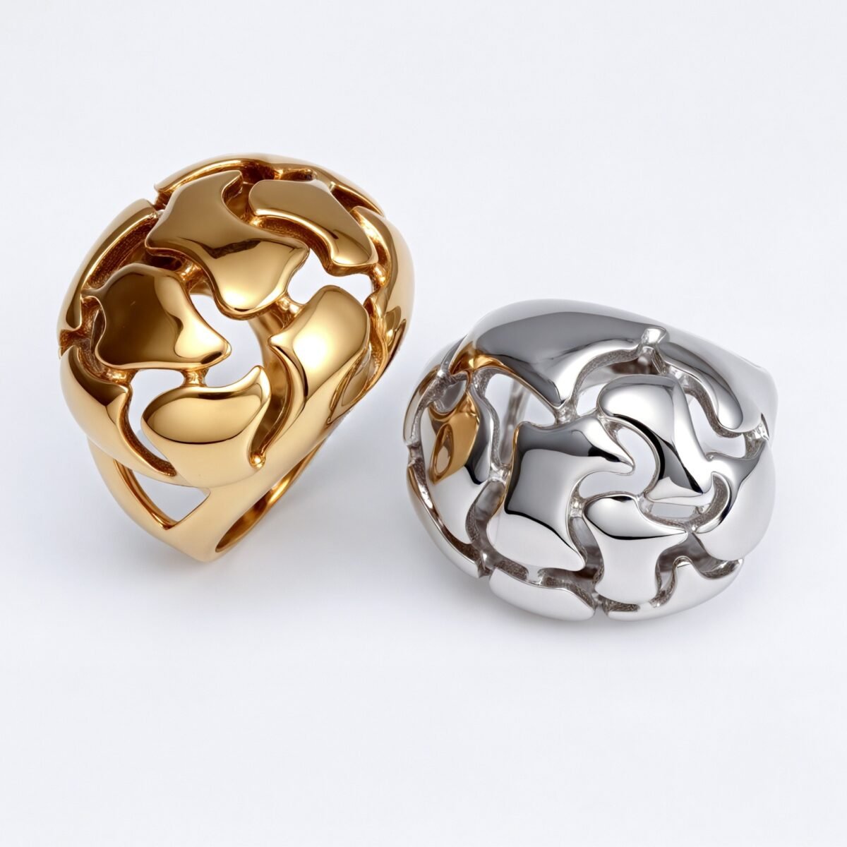Metallic Texture Hollow - Out Ring - Trendy and Versatile Unisex Accessory | ML0123 - Image 1