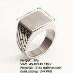 Silver - Black Geometric Square Ring - Minimalist and Stylish Jewelry | G002497 - Image 4