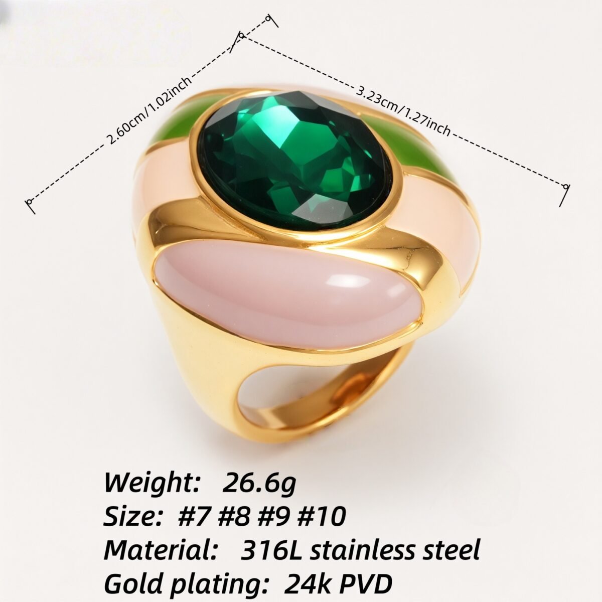 Classic Metal Enamel Gem - Set Ring - Trendy and Gorgeous Unisex Accessory | G004462JHU - Image 19
