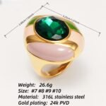 Classic Metal Enamel Gem - Set Ring - Trendy and Gorgeous Unisex Accessory | G004462JHU - Image 19
