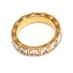 Gold - Inlaid Square Clear - Diamond Ring - Stylish and Luxurious Jewelry | N001999JB - Image 6
