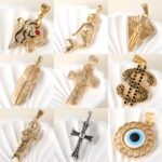 24K gold-plated stainless steel pendant, non-allergenic and non-fading Series One