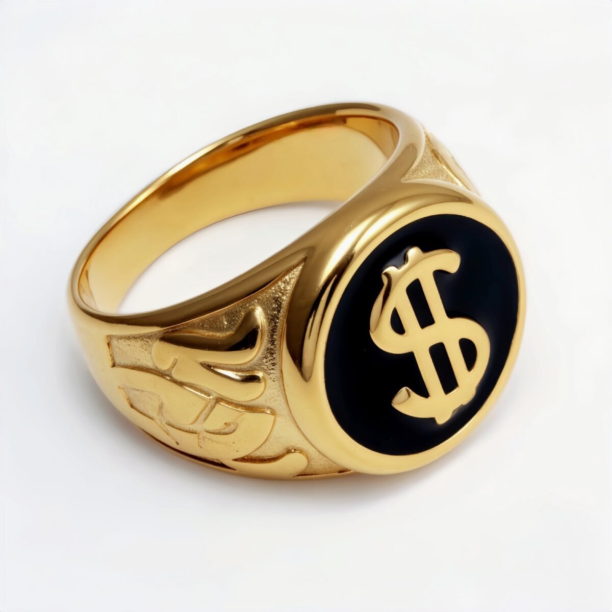 Dollar Sign Stainless Steel Ring - Edgy Streetwear for Men & Women  | DZ219 - Image 2