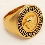 Geometric - bordered Lion - head Stainless Steel Ring - Personalized Jewelry for Men | DZ251 - Image 2