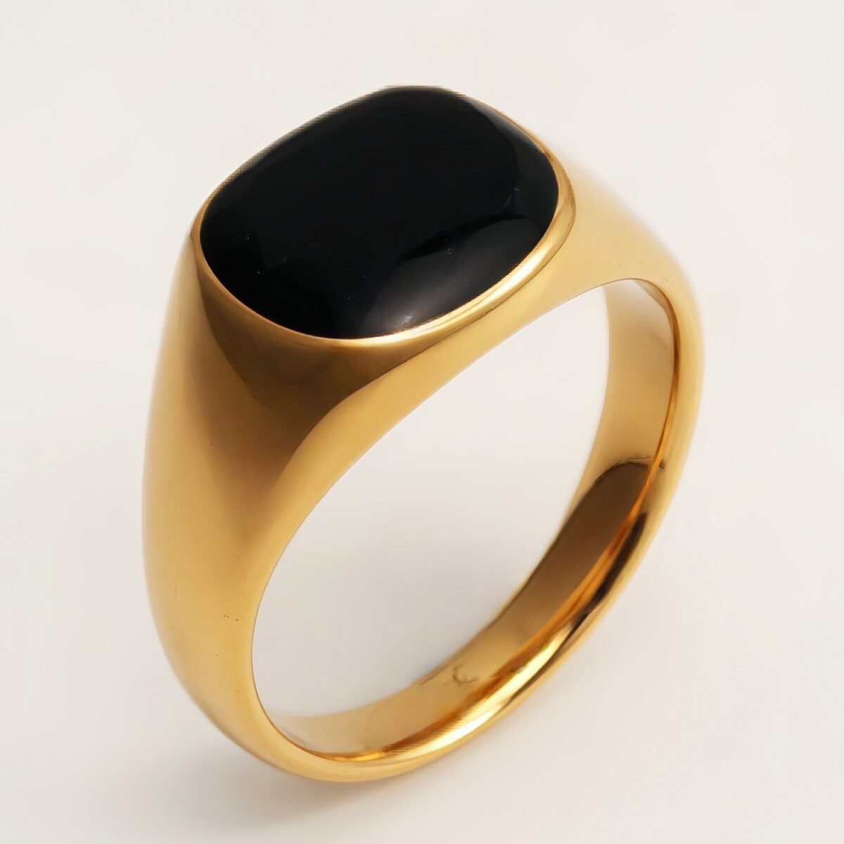 Fashionable Polished Metal Black Oval Ring - Must - Have for Personalized Outfits | DZ1030 - Image 2