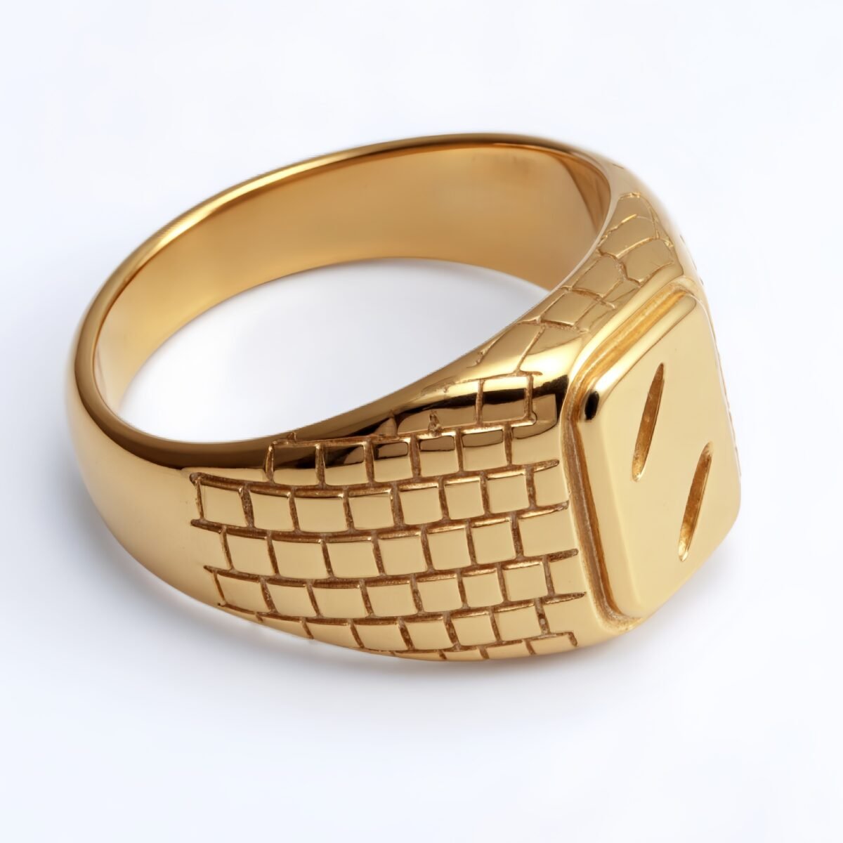 Geometric Woven Square Ring - Gold/Silver Trendy Outfit Piece | G003295 - Image 3