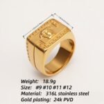Men's Vintage Totem Two - Tone Stainless Steel Ring, Bold Statement Band | G00698 - Image 5