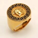 Geometric - bordered Lion - head Stainless Steel Ring - Personalized Jewelry for Men | DZ251 - Image 3