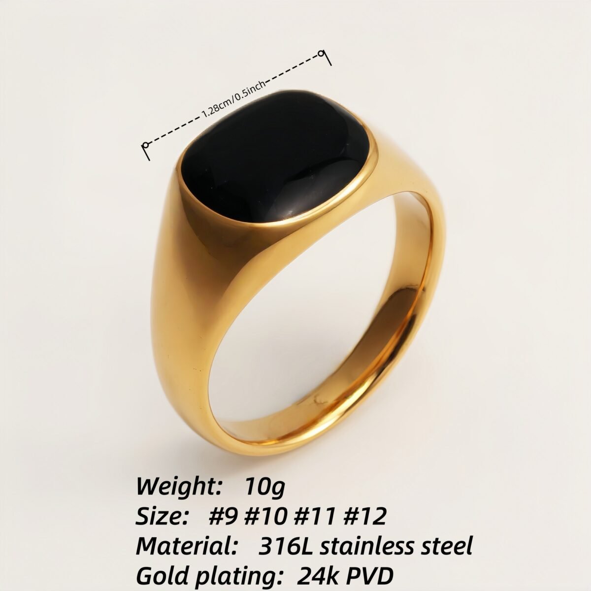 Fashionable Polished Metal Black Oval Ring - Must - Have for Personalized Outfits | DZ1030 - Image 4