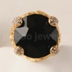 24K Gold-Plating Stainless Steel Luxury Red & Black Crystal Statement Women's Waterproof Ring丨K003078 - Image 6