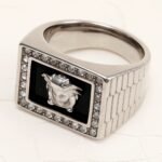 Classic Medusa Diamond - inlaid Gold/Silver Ring, Must - have Item for Fashionistas | DZ299 - Image 4