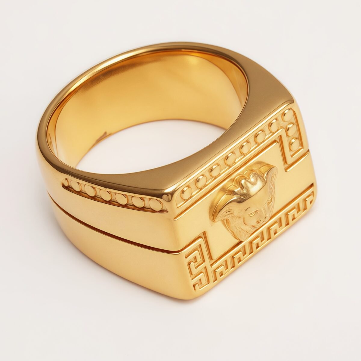 Men's Vintage Totem Two - Tone Stainless Steel Ring, Bold Statement Band | G00698 - Image 3