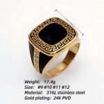 Retro Gold - tone Greek Key Ring, A Must - have for Fashionistas | G002104 - Image 4