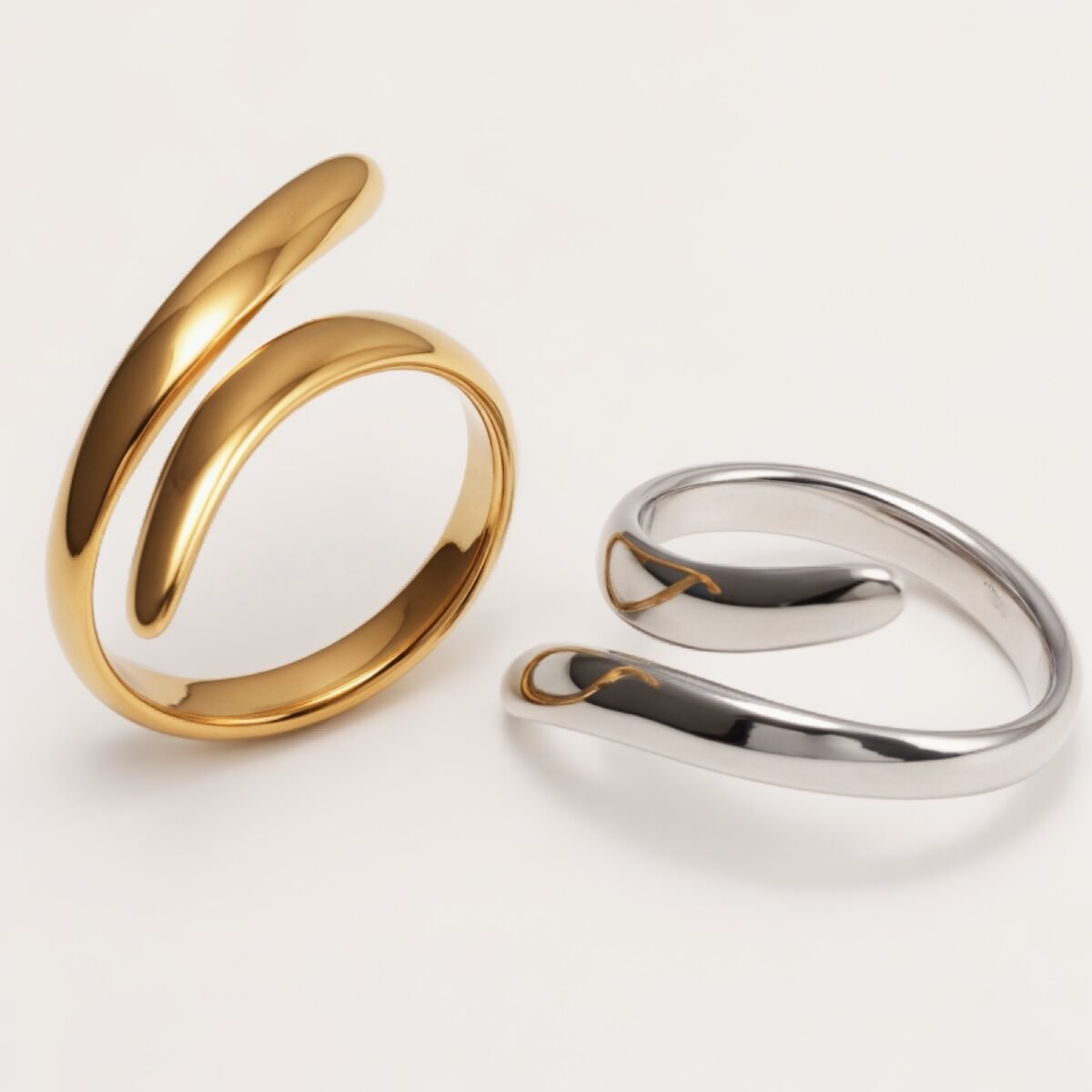 Minimalist Gold - Silver Twisted Ring, Versatile Fashion Item | N00651 - Image 1
