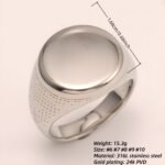 Minimalist Round - faced Perforated Stainless Steel Ring - Stylish Accessory for Men | BL1166G - Image 2
