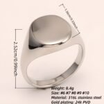 Minimalist Smooth - faced Stainless Steel Ring - Stylish Choice for Men | DZ89G - Image 2