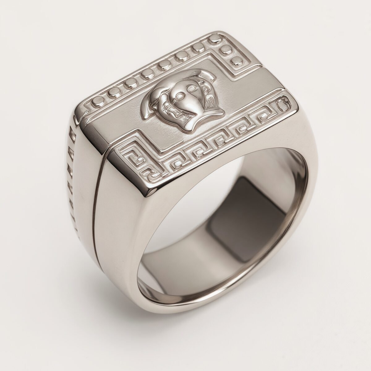 Men's Vintage Totem Two - Tone Stainless Steel Ring, Bold Statement Band | G00698 - Image 2