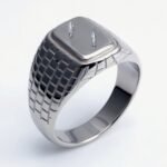 Geometric Woven Square Ring - Gold/Silver Trendy Outfit Piece | G003295 - Image 5