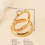 24K Gold-Plating Stainless Steel Luxury Crystal Wedding Waterproof Ring - Image 18