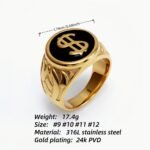 Dollar Sign Stainless Steel Ring - Edgy Streetwear for Men & Women  | DZ219 - Image 3
