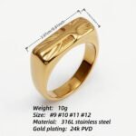 Gold Embossed Cross Ring, Stylish and Personalized Trendy Accessory | G003350 - Image 4