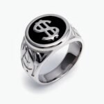 Dollar Sign Stainless Steel Ring - Edgy Streetwear for Men & Women  | DZ219 - Image 4