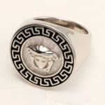 Geometric - bordered Lion - head Stainless Steel Ring - Personalized Jewelry for Men | DZ251 - Image 6