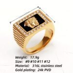 Classic Medusa Diamond - inlaid Gold/Silver Ring, Must - have Item for Fashionistas | DZ299 - Image 3