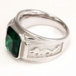 Silver - Carved Square Color - Gem Ring - Retro and Trendy Jewelry | BL135GH - Image 7