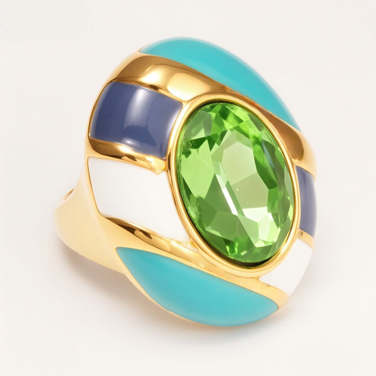 Classic Metal Enamel Gem - Set Ring - Trendy and Gorgeous Unisex Accessory | G004462JHU - Image 9