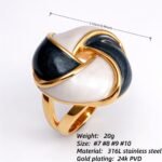 Gold - Framed Braided Colorful Gem Ring - Stylish and Personalized Jewelry | G004512JHU - Image 10