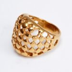 Metallic Texture Grid Ring - Trendy and Versatile Unisex Accessory | G00343 - Image 4