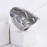 Sleek Stainless Steel Woven Band Ring for Women | G002903 - Image 2