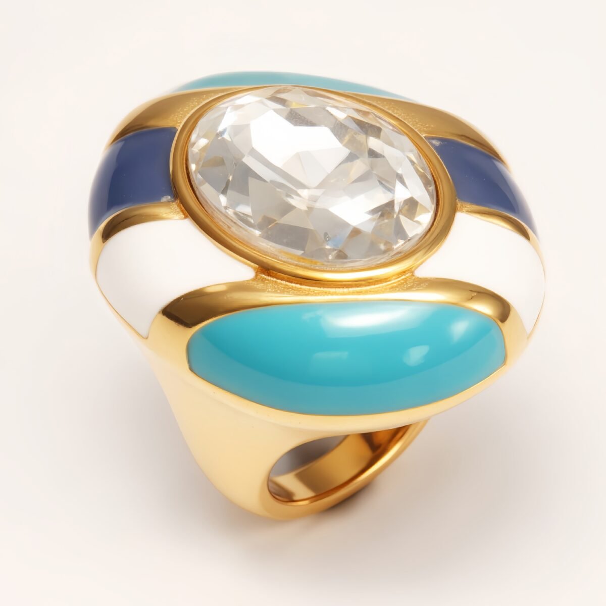 Classic Metal Enamel Gem - Set Ring - Trendy and Gorgeous Unisex Accessory | G004462JHU - Image 14