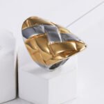 Sleek Stainless Steel Woven Band Ring for Women | G002903 - Image 3