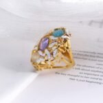 Creative Stainless Steel Gemstone Decorative Ring Women's Ring | G004474 - Image 3