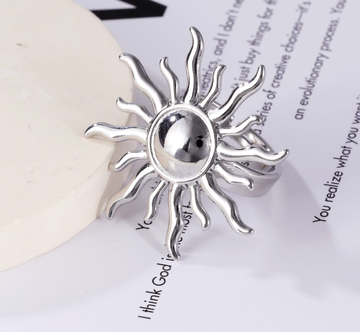 Rhythm of Sunlight - Creative Sun Ring for Women | G005533 - Image 5