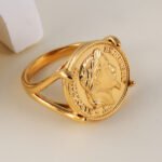 Napoleon Iii Coin Inlaid Commemorative Men's Stainless Steel Ring| G005063 - Image 4
