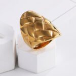 Sleek Stainless Steel Woven Band Ring for Women | G002903 - Image 4